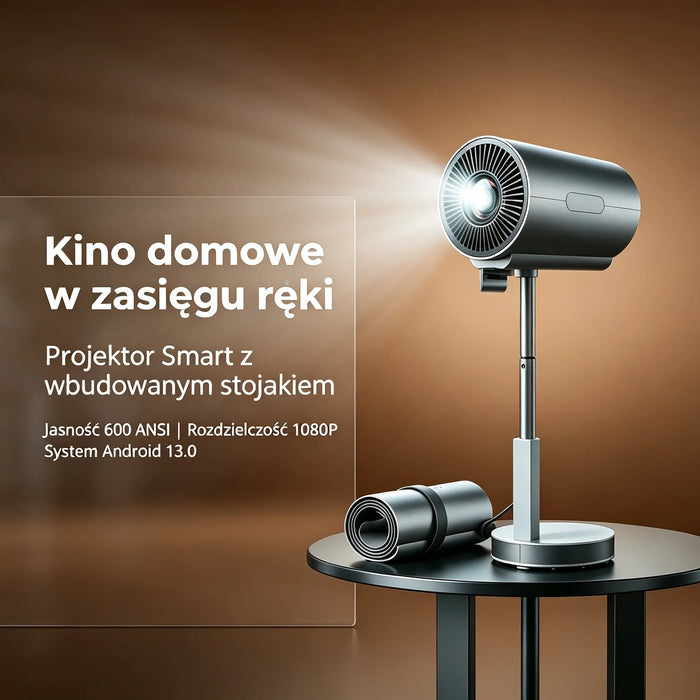 Mini projecteur vidéo intelligent 2026, natif 1080P, prise en charge 4K, 500 lumens ANSI, Android 13, mise au point élec