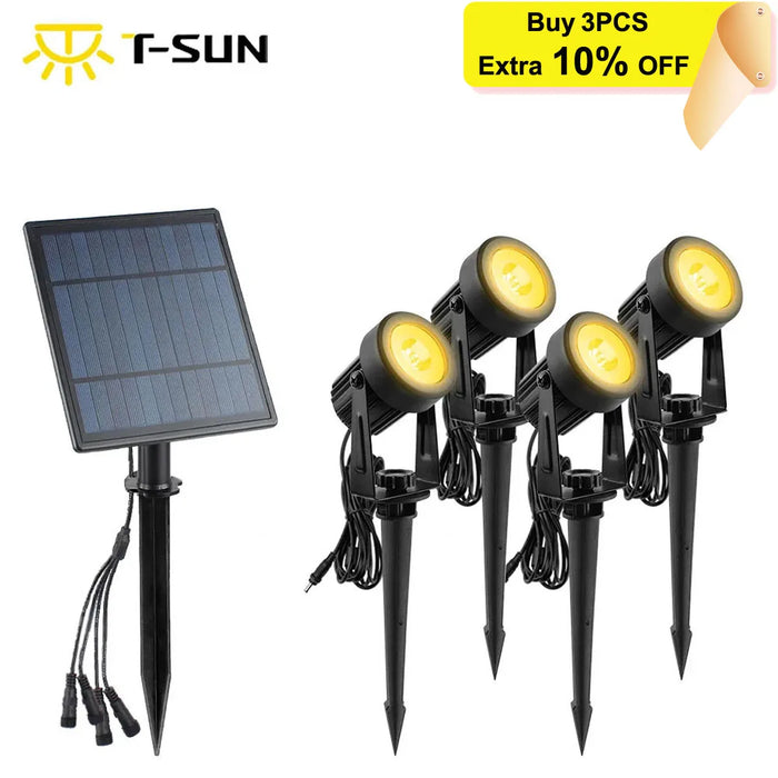 T-rise solaire LED lumière extérieure IP65 étanche décoration de jardin lumières RGB blanc chaud/froid paysage lampes d'
