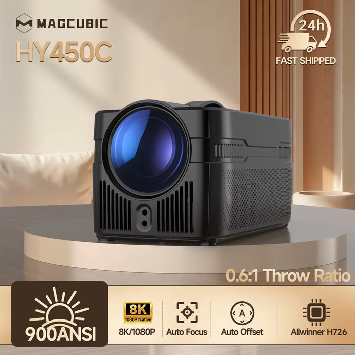 Projecteur Magcubic à ultra courte focale avec autofocus, 900 ANSI lumens, HY450, avec compensation automatique, 1080P,