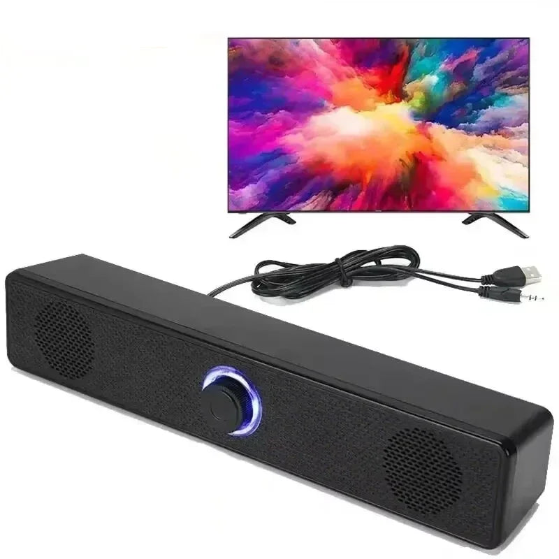 Barre de son sans fil Bluetooth et filaire pour PC, alimentée par USB, pour TV, PC, ordinateur portable, jeux, système a