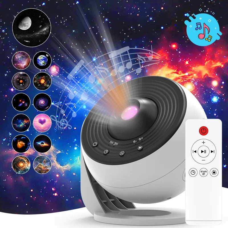 Projecteur d'étoiles Galaxy HD Lmage Disc amélioré, veilleuse de planétarium avec télécommande, fonction Bluetooth pour