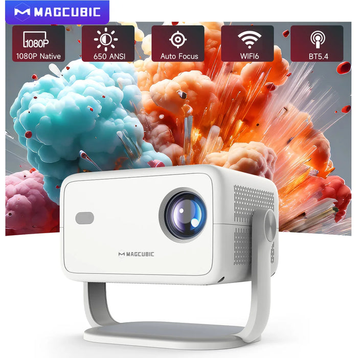 Projecteur vidéo Magcubic L018 650 ANSI 8K natif, projecteur portable 1080P avec mise au point automatique, correction t