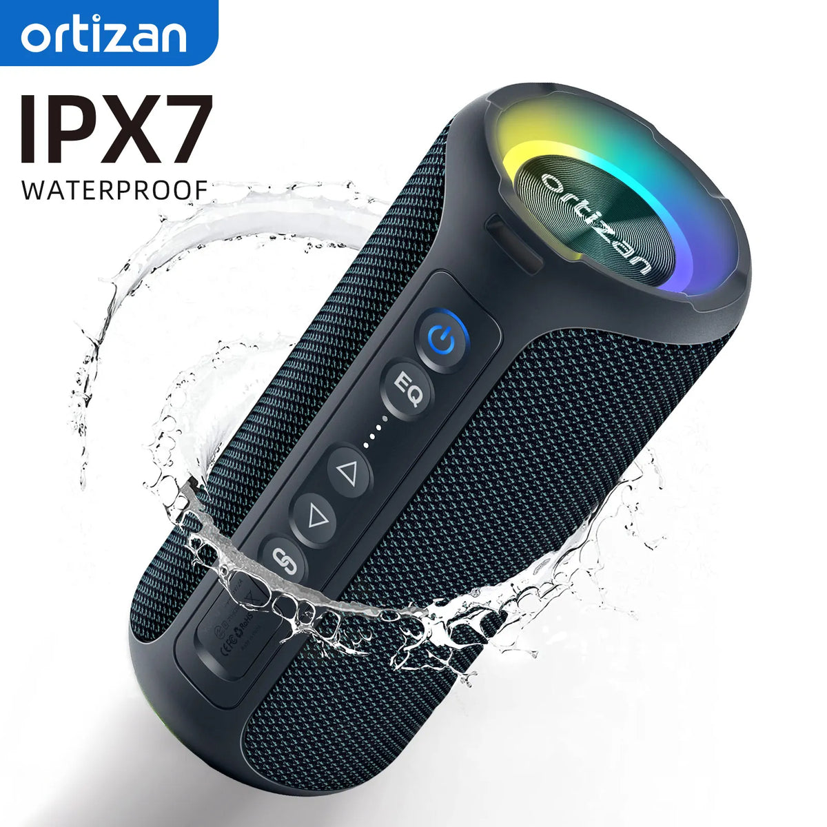 Ortizan-Enceinte Bluetooth 5.3 portable, haut-parleur sans fil, basses améliorées, étanche IP7, 30 heures d'autonomie, i