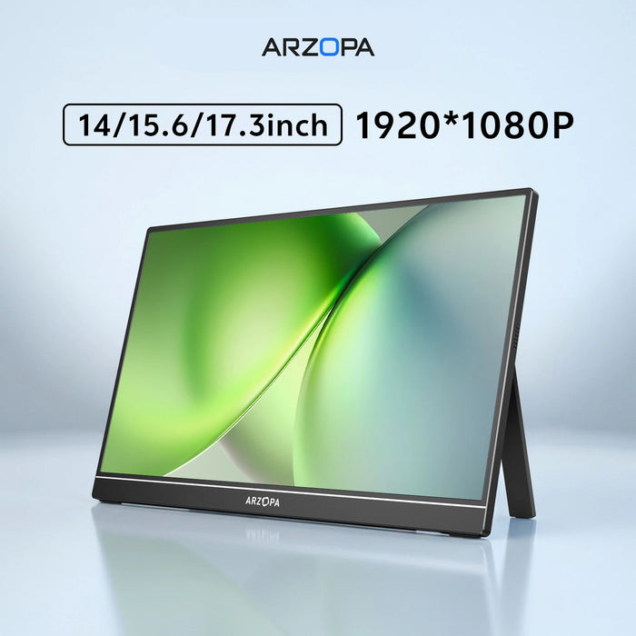 ARZOPA 14/15.6/17.3 pouces 1080P Mini deuxième affichage de jeu écran externe de moniteur Portable pour MAC/ordinateur P