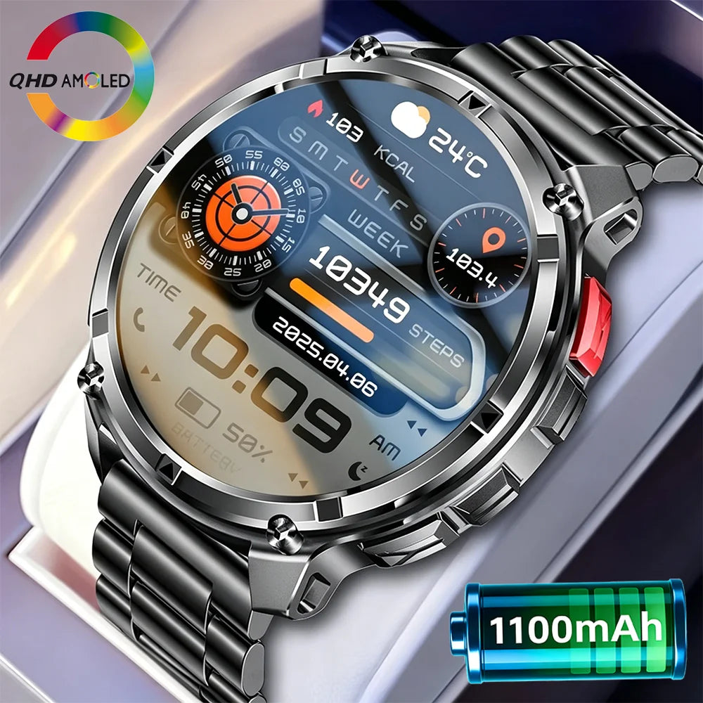 Nouvelle montre connectée T-REX3 Ultra avec batterie 1100mAh, étanche 10ATM, GPS, boussole, lampe de poche, écran AMOLED