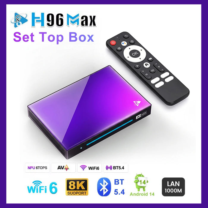H96 MAX M9 AI Smart TV Box Rockchip RK3576 Android 14 8GB 128G LPDDR4 8K 4K AV1 1000M LAN Wifi6 BT5.4 lecteur multimédia