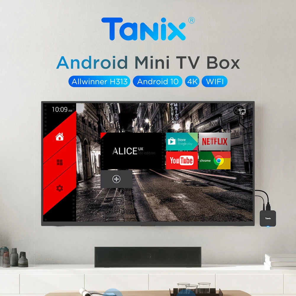 TANIX TX1 Allwinner H313 Quad Core Android 10.0 4K Video TV Stick Wifi 2.4G Smart TV Box