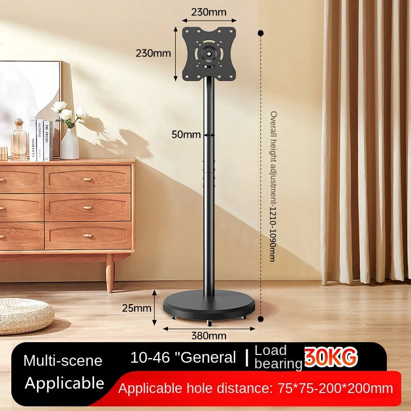 Meuble TV mobile réglable-360 ° Support au sol rotatif pour écrans OLED/LED 10-42