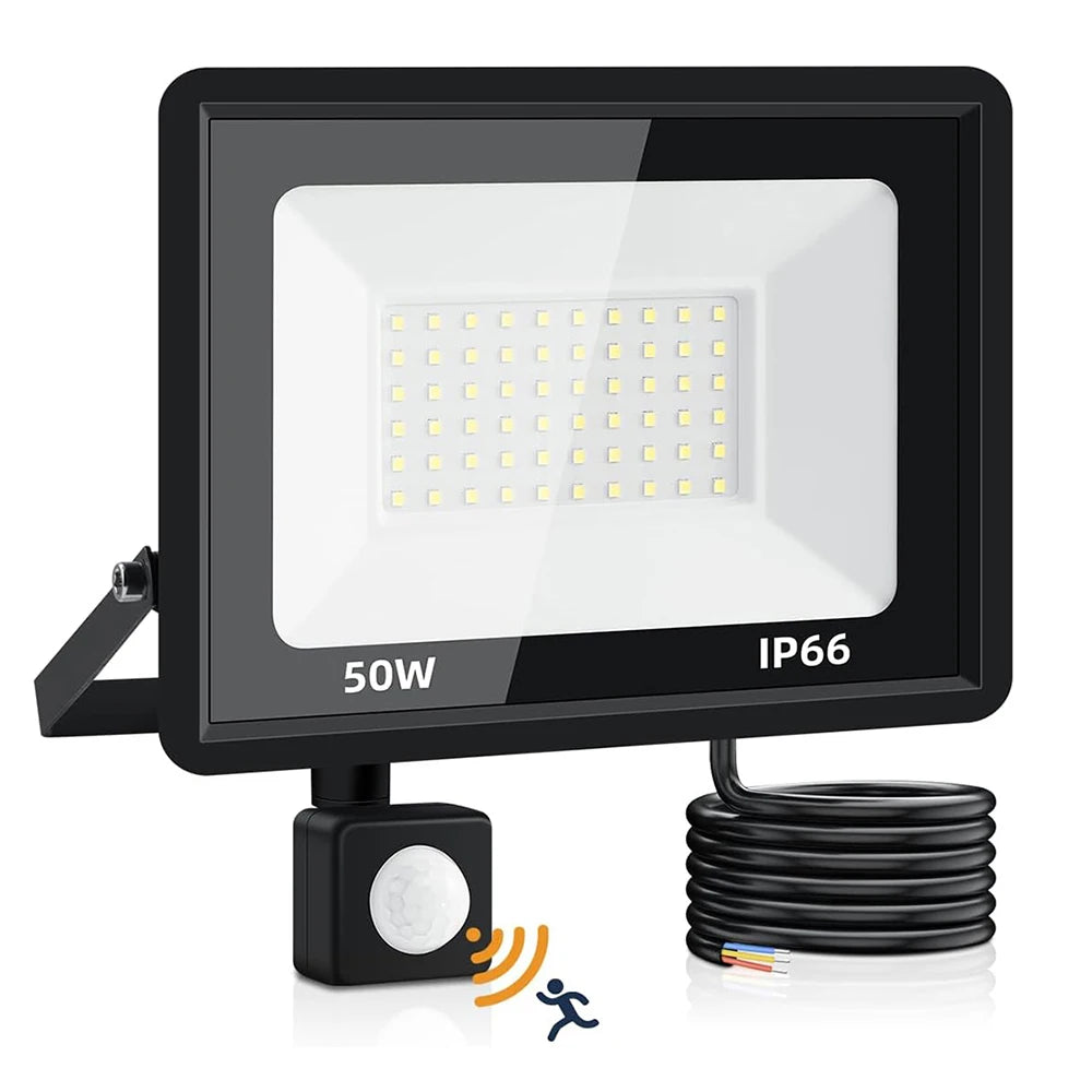 Projecteur LED PIR capteur de mouvement lumière extérieure 20W 30W 50W 100W 200W AC220V projecteur extérieur étanche pou