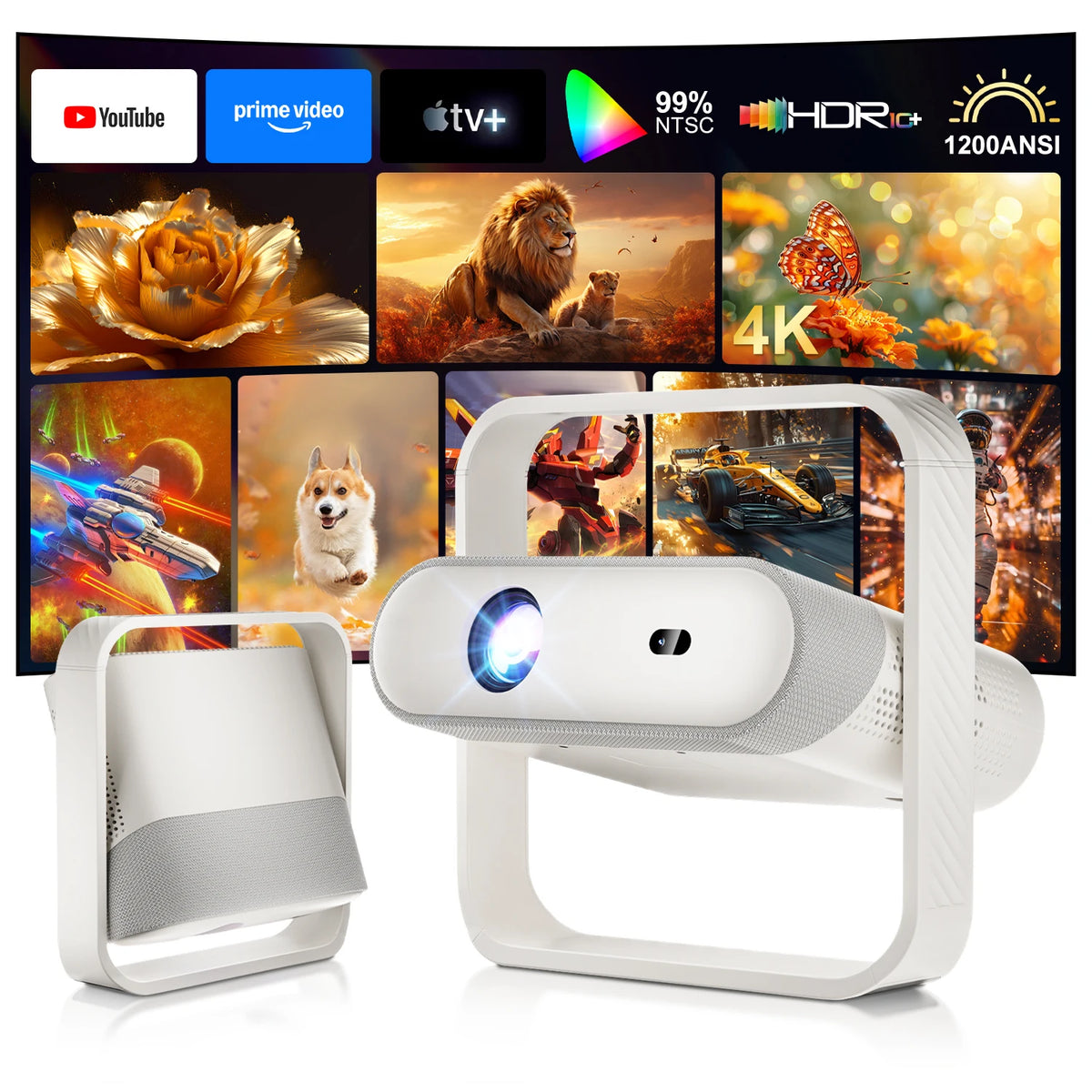 Projecteur Salange P40 4K WiFi 6 Bluetooth 5.4 6D Auto Keystone Smart Android Portable Home Cinéma Projecteur de films e