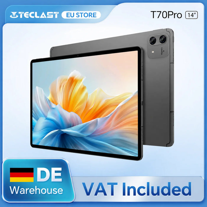 Tablette Android 16 Teclast T70Pro avec Gemini AI, écran IPS 14 pouces, double SIM 4G LTE, WiFi 2,4 GHz/5 GHz, Bluetooth