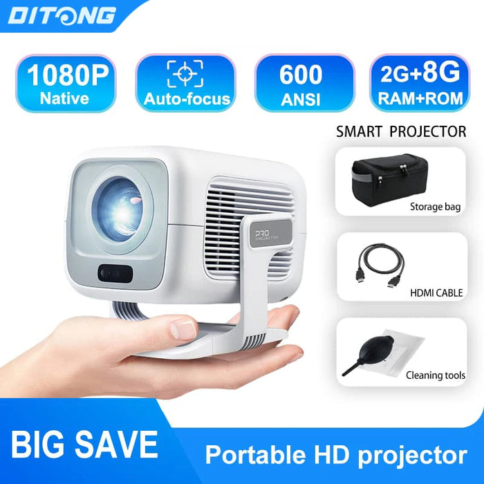 Projecteur HD DITONG X3Plus, résolution native 1080P, prend en charge 4K, WIFI6, BT5.4, Android, mini projecteur portabl