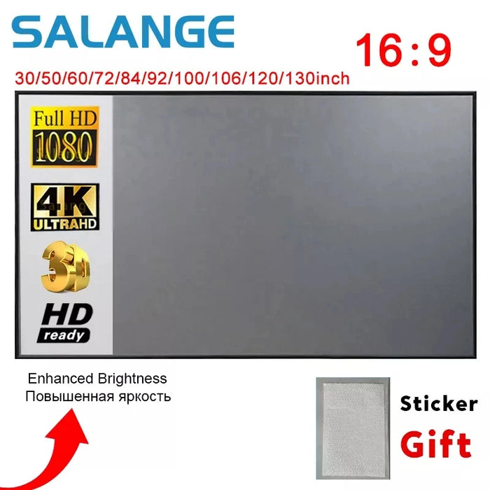 Écran de projecteur Salange, écran de Projection en tissu réfléchissant de 60 100 120 pouces pour projecteur YG300 XGIMI